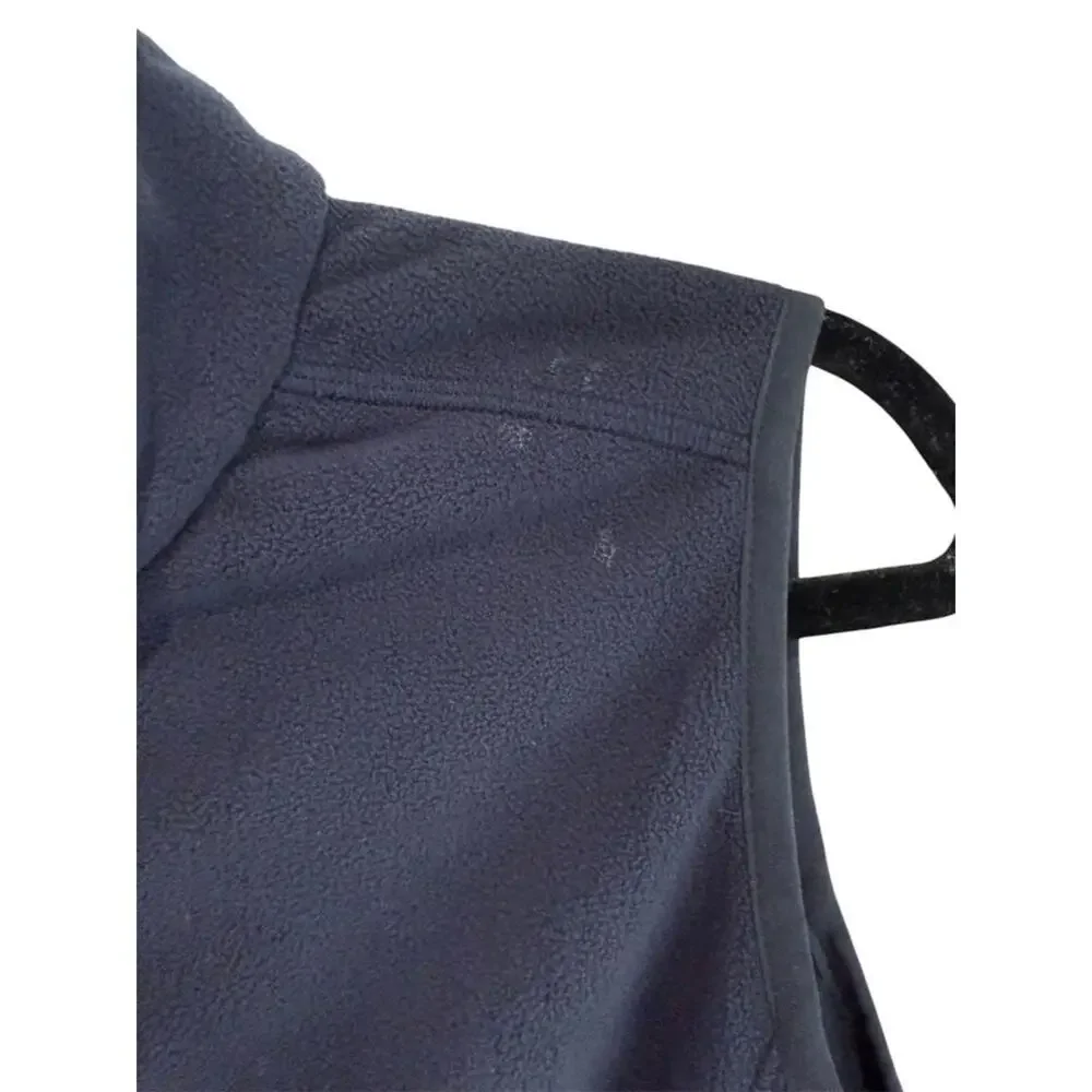 Lands’ End Navy Fleece Vest Golf Travel Layer Zip Pockets Women’s M